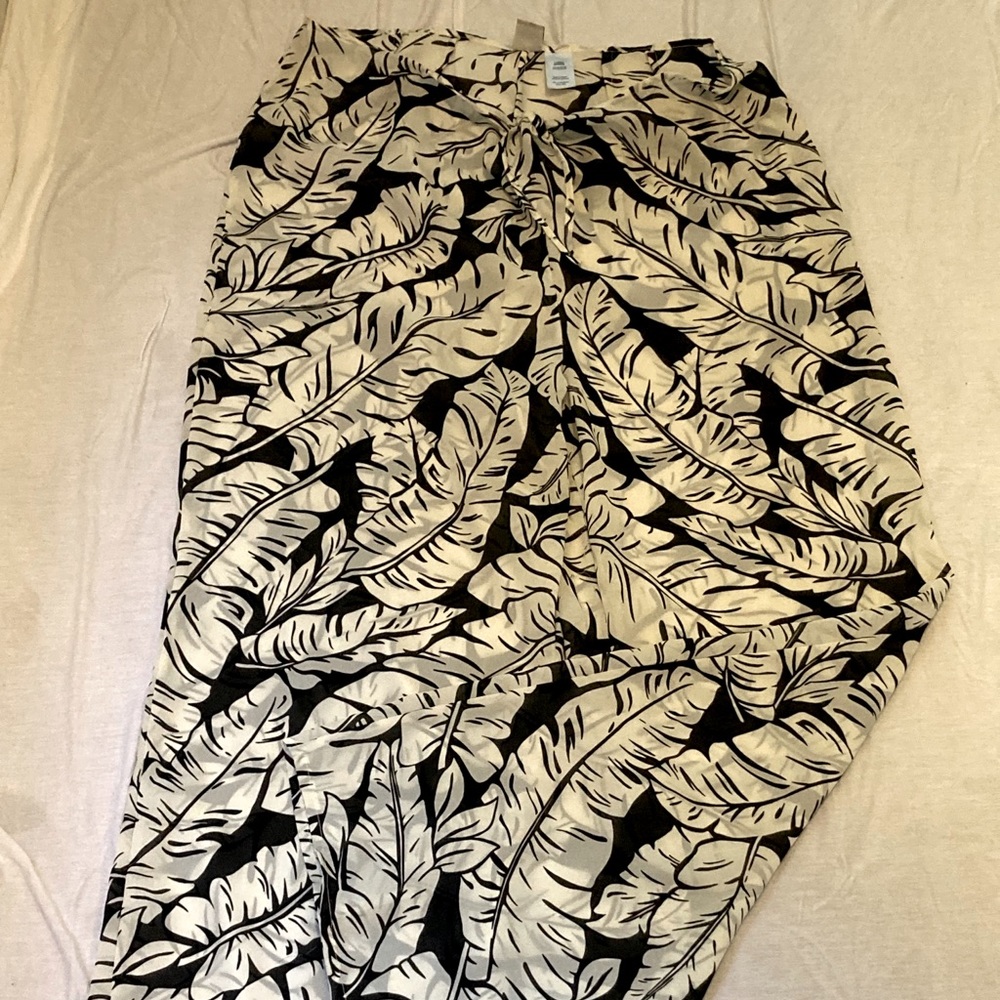 Sheer Tropical Print Pants